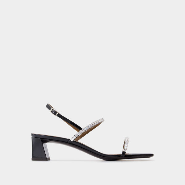 Valentiine Crystal 45 Sandals - Giuseppe Zanotti - Leather - Black