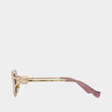 0mu 52ys Sunglasses - Miu Miu - Acetate - Gold