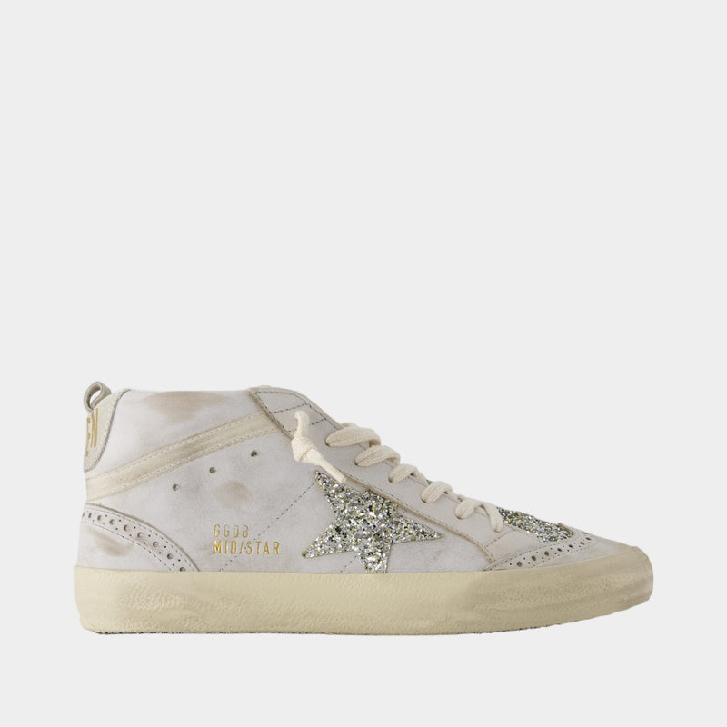Mid Star Sneakers - Golden Goose Deluxe Brand - Leather - Beige