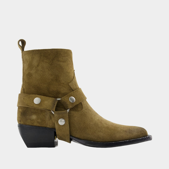 Debbie Ankle Boots - Golden Goose Deluxe Brand - Leather - Khaki