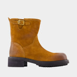 H40 Ankle Boots - Versace - Leather - Brown