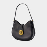 Small Hobo Shoulder Bag - Versace - Leather - Black