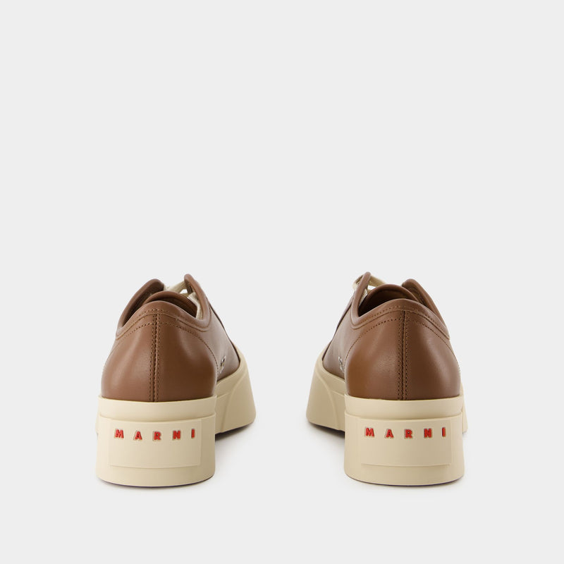 Laced Up Sneakers - Marni - Leather - Brown