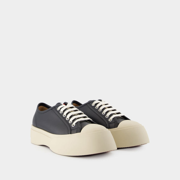 Laced Up Sneakers - Marni - Leather - Black