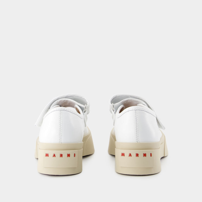 Mary Jane Sneakers - Marni - Leather - White