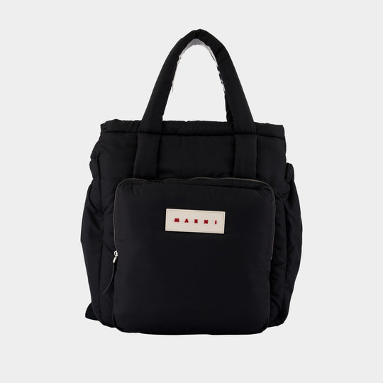 Puffy Shopper Bag - Marni - Synthetic - Black