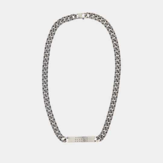 Minimal Logo Id Tag Necklace - MM6 Maison Margiela - Metal - Silver
