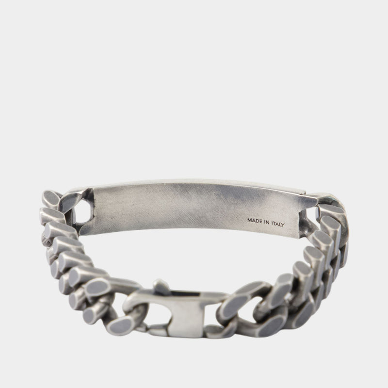 Minimal Logo Id Tag Bracelet - MM6 Maison Margiela - Metal - Silver