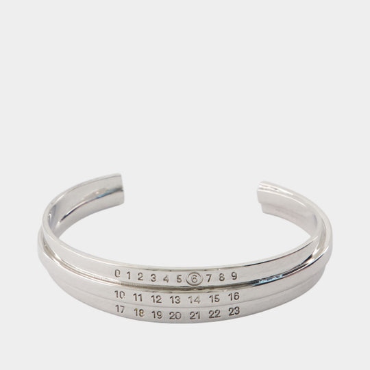 Enamel Logo Cuff Bracelet - MM6 Maison Margiela - Metal - Silver