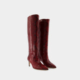 Stiletto 60 Boots - Paris Texas - Leather - Burgundy