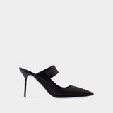 Lidia Couture Sabot 90 Pumps - Paris Texas - Silk - Black