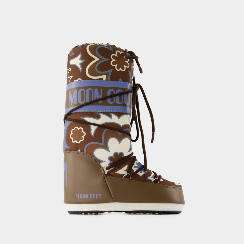 Icon Flower Boots - Moon Boot - Synthetic - Brown/Grey