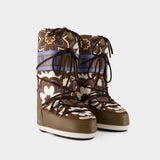 Icon Flower Boots - Moon Boot - Synthetic - Brown/Grey