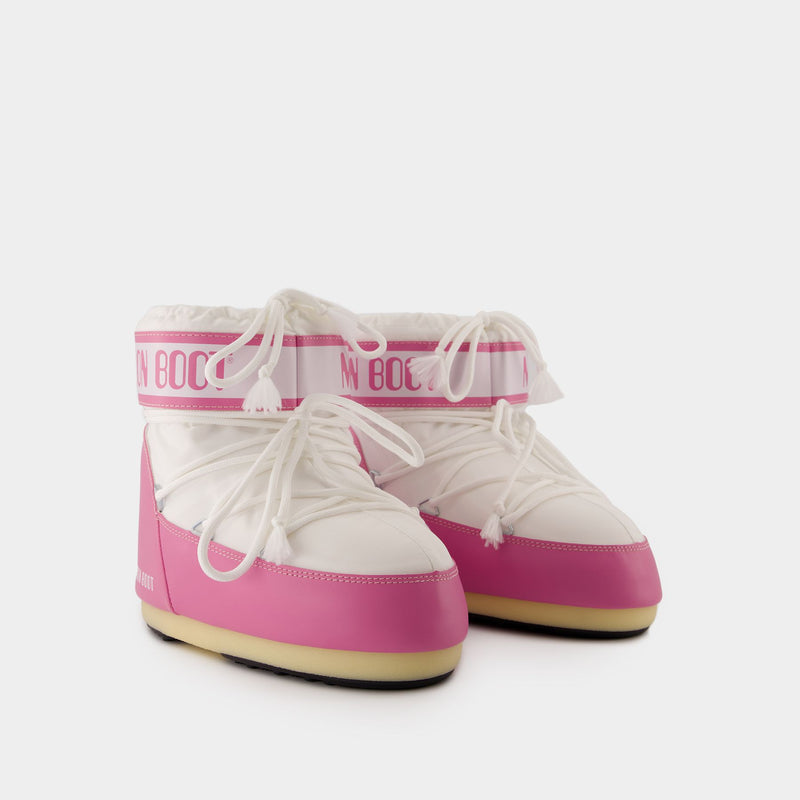 Icon Low Boots - Moon Boot - Synthetic - Pink/White