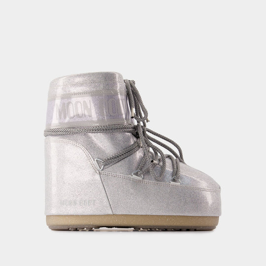 Icon Low Glitter Boots - Moon Boot - Synthetic - Silver