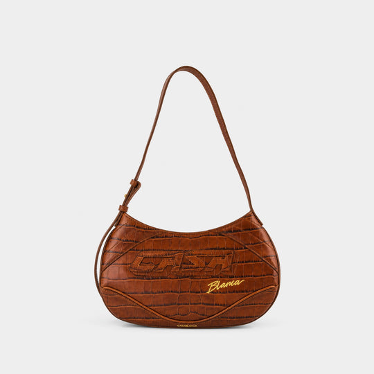 Slim Biker Shoulder Bag - Casablanca - Leather - Brown