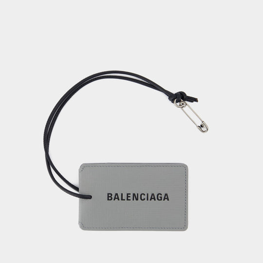 Tag Keychain - Balenciaga - Leather - Grey