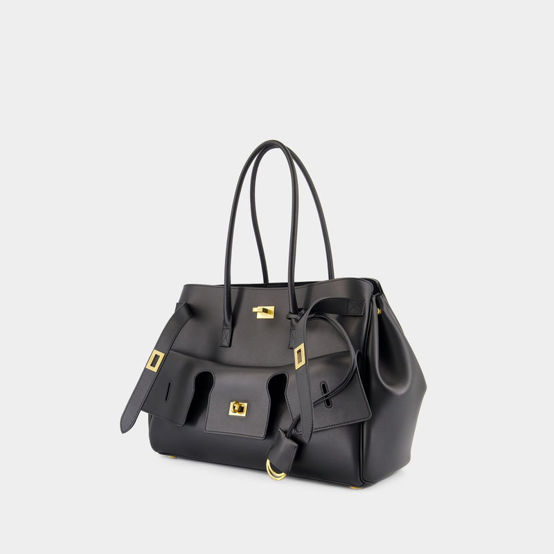 Bel Air Carry All M Shoulder Bag - Balenciaga - Leather - Black