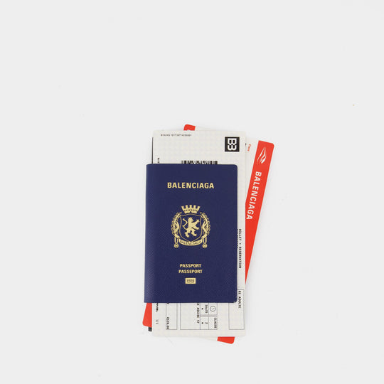 Passeport Holder - Balenciaga - Leather - Blue