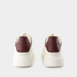 Oversize Sneakers - Alexander McQueen - Leather - White/Burgundy