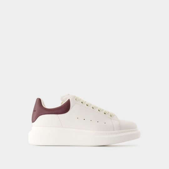 Oversize Sneakers - Alexander McQueen - Leather - White/Burgundy