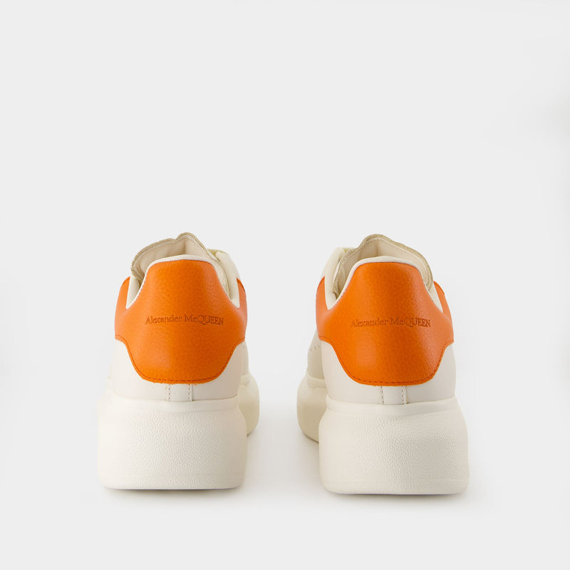 Oversize Sneakers - Alexander McQueen - Leather - White/Orange