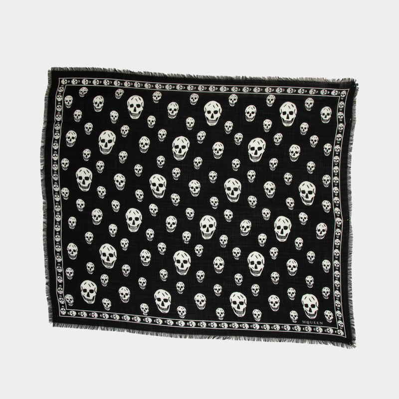 Skull Scarf - Alexander McQueen - Silk - Black