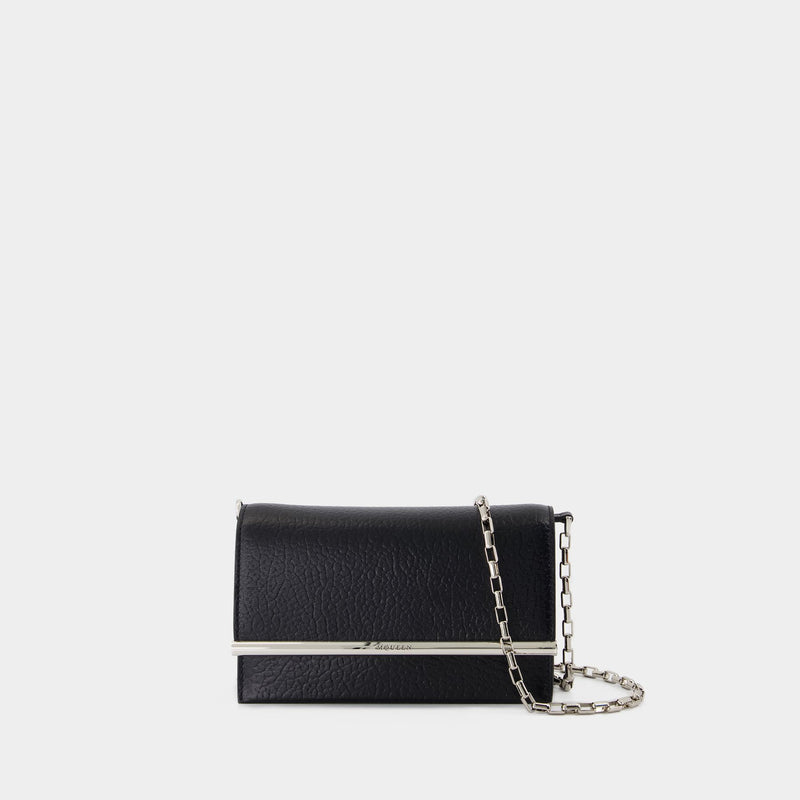 Mini Cross Bar Purse - Alexander McQueen - Leather - Black/Silver