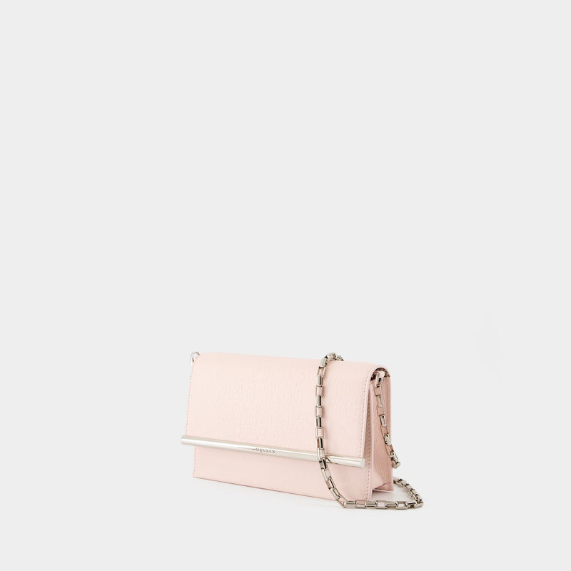 Mini Cross Bar Purse - Alexander McQueen - Leather - Pink/Silver