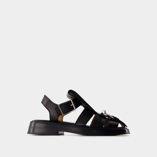 T-Bar Sandals - Alexander McQueen - Leather - Black