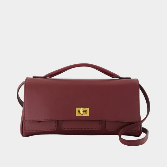Bel Air Clap On Crossbody - Balenciaga - Leather - Burgundy