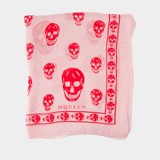 Skull Scarf - Alexander McQueen - Silk - Pink