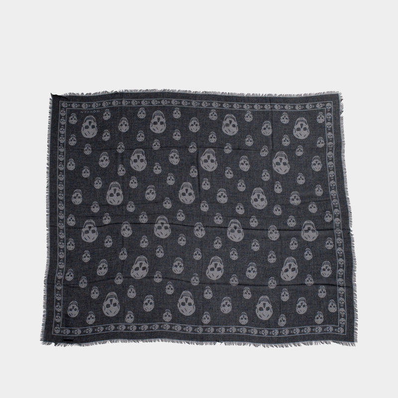 Skull Scarf - Alexander McQueen - Wool - Black