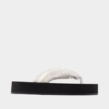 Jet Lag Micro Sandals - Balenciaga - Satin - White