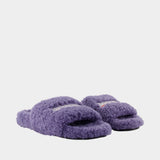 Furry Sandals - Balenciaga - Faux Fur - Purple
