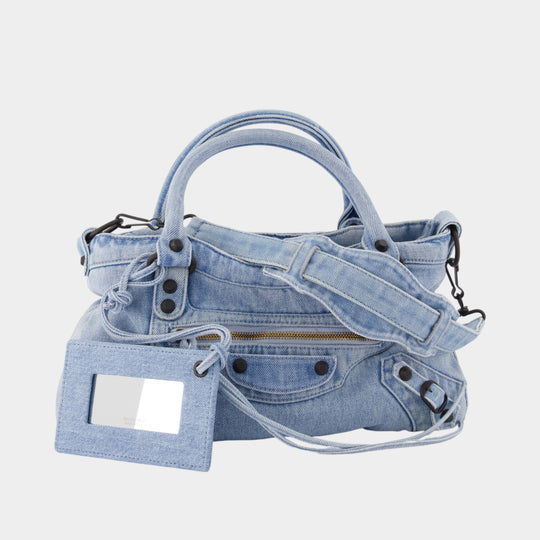 Le City First Shoulder Bag - Balenciaga - Denim - Blue