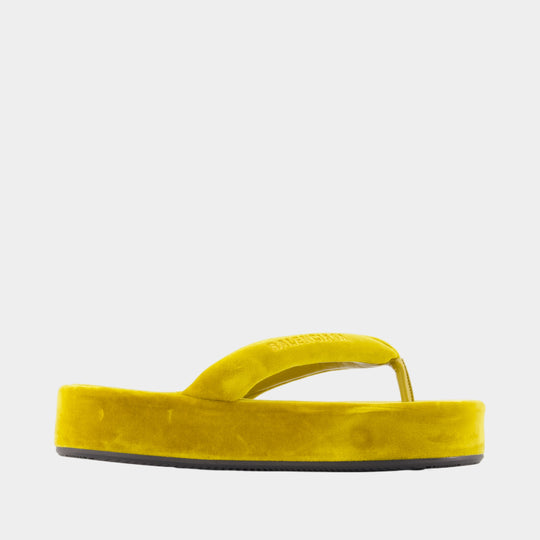 Jet Lag Sandals - Balenciaga - Velvet - Yellow