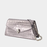 Skull Mini Clutch - Alexander McQueen - Leather - Silver