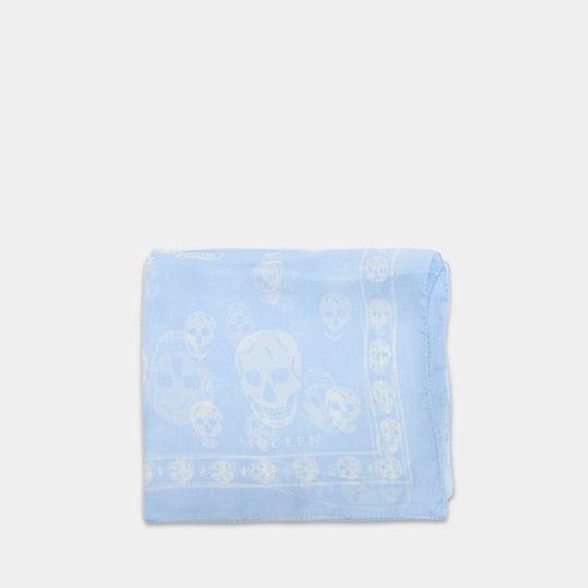 Ca Skull Scarf - Alexander McQueen - Silk - Blue