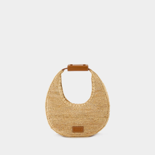 Moon Shoulder Bag - Staud - Raphia - Neutral