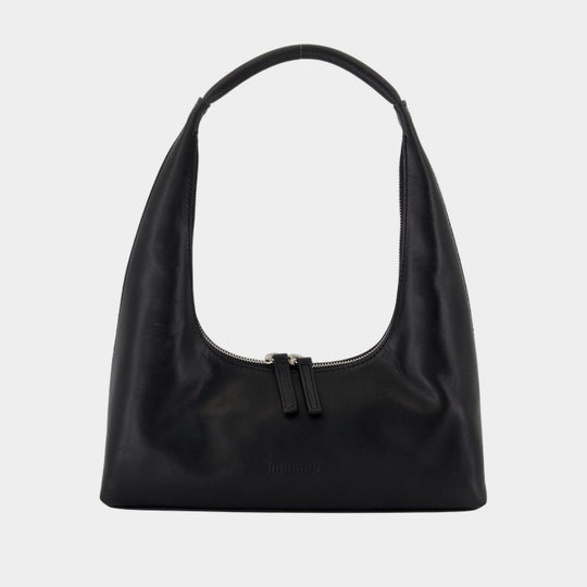 Hobo Shoulder Bag - Margesherwood - Leather - Black