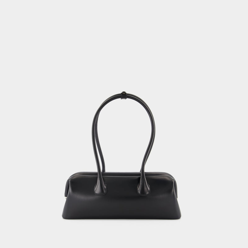 Boat Wide Shoulder Bag - Osoi - Leather - Black