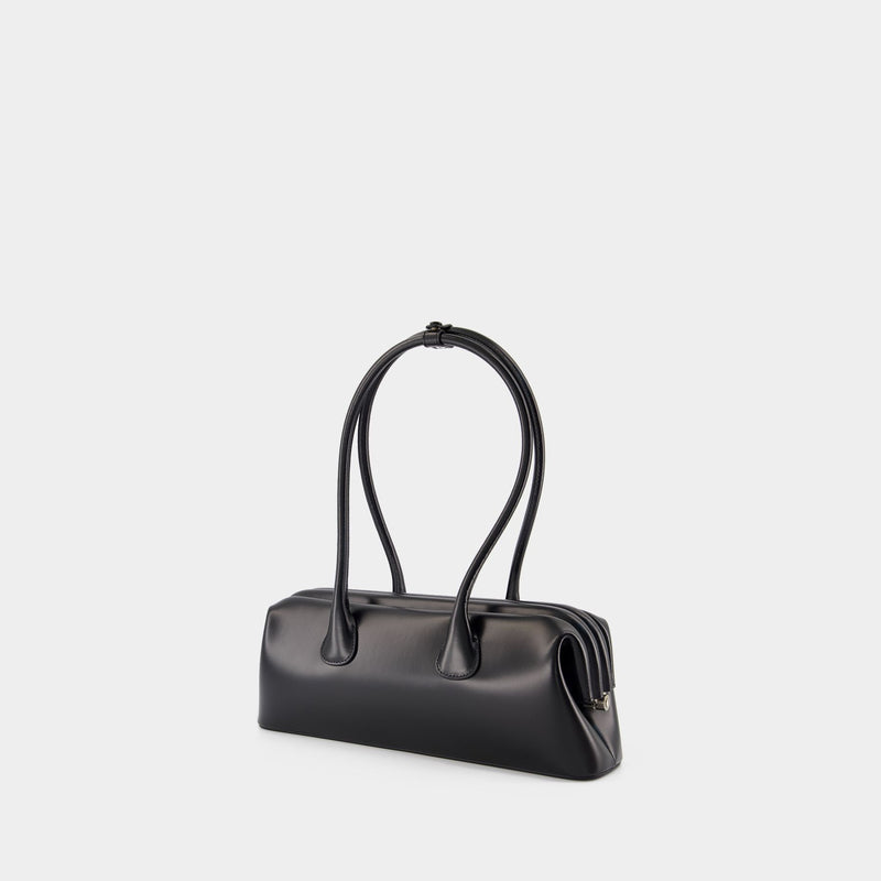 Boat Wide Shoulder Bag - Osoi - Leather - Black