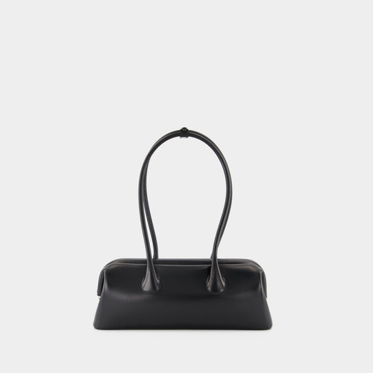 Boat Wide Mini Shoulder Bag - Osoi - Leather - Black