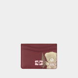 Bou Card Holder - Ganni - Synthetic - Burgundy