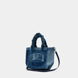 Small Trapeze Shopper Bag - Ganni - Cotton - Blue