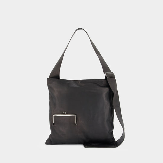 Clasp Crossbody - YOHJI YAMAMOTO - Leather - Black