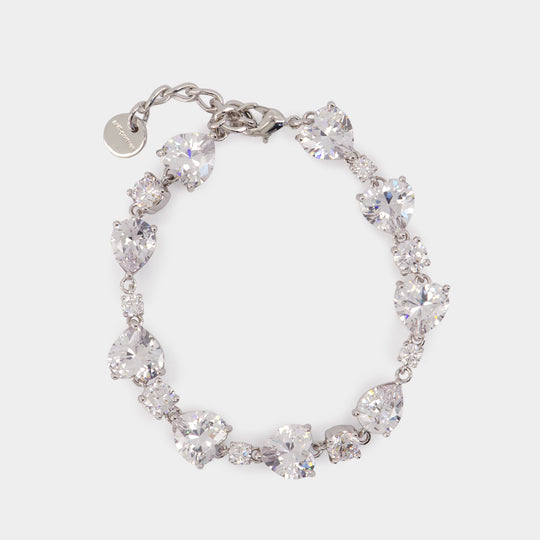 Crystal Droplet Bracelet - SELF PORTRAIT - Pearls - Silver