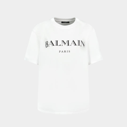 Vintage Print Reg Fit T-Shirt - Balmain - Cotton - White
