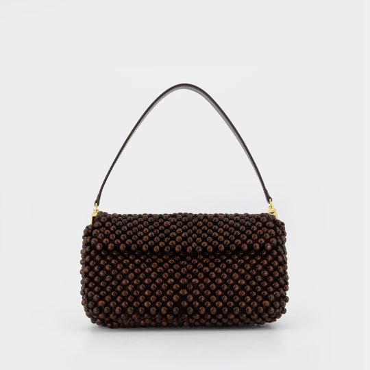 Timmy Shoulder Bag - Staud - Beads - Brown
